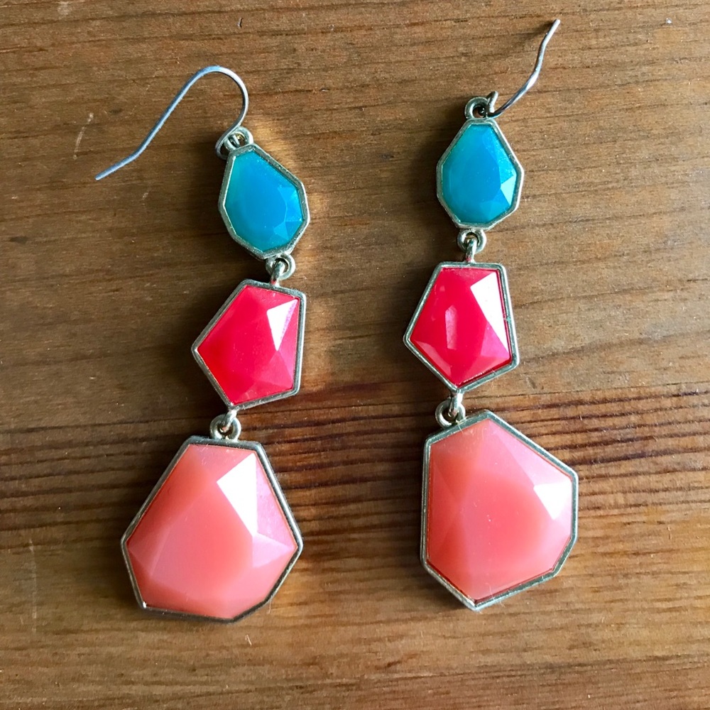 Bright Gem Stone Dangle Earrings Francesca’s